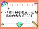 2021北京自考考点一览表(北京自考考点2021)