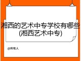 湘西的艺术中专学校有哪些(湘西艺术中专)
