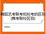 舞蹈艺考联考和校考的区别(舞考联校区别)