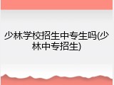 少林学校招生中专生吗(少林中专招生)