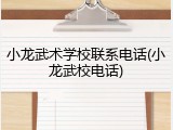 小龙武术学校联系电话(小龙武校电话)