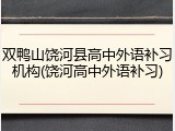双鸭山饶河县高中外语补习机构(饶河高中外语补习)