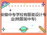 安徽中专学校有服装设计专业(皖服装中专)