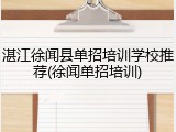 湛江徐闻县单招培训学校推荐(徐闻单招培训)