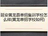 延安黄龙县单招集训学校怎么样(黄龙单招学校如何)