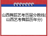 山西舞蹈艺考历届分数线(山西艺考舞蹈历年分)