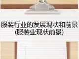 服装行业的发展现状和前景(服装业现状前景)