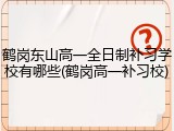 鹤岗东山高一全日制补习学校有哪些(鹤岗高一补习校)
