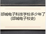郯城电子科技学校多少年了(郯城电子校史)
