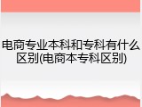 电商专业本科和专科有什么区别(电商本专科区别)