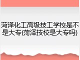 菏泽化工高级技工学校是不是大专(菏泽技校是大专吗)