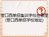 营口西单招集训学校在哪里(营口西单招学校地址)