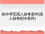 初中学历成人自考条件(成人自考初中条件)