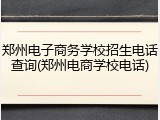 郑州电子商务学校招生电话查询(郑州电商学校电话)