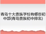 青岛十大贵族学校有哪些初中部(青岛贵族初中排名)