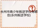 永州市青少年叛逆学校有哪些(永州叛逆学校)
