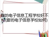 廊坊电子信息工程学校好不好(廊坊电子信息学校如何)