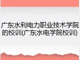 广东水利电力职业技术学院的校训(广东水电学院校训)