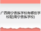 广西南宁贵族学校有哪些学校呢(南宁贵族学校)