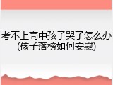 考不上高中孩子哭了怎么办(孩子落榜如何安慰)