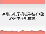 泸州市电子机械学校介绍(泸州电子机械校)
