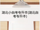 湖北小自考专升本(湖北自考专升本)