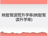 皖智复读班升学率(皖智复读升学率)