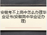 安徽考不上高中怎么办理毕业证书(安徽高中毕业证办理)