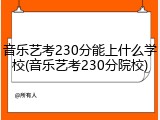 音乐艺考230分能上什么学校(音乐艺考230分院校)