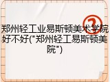 郑州轻工业易斯顿美术学院好不好("郑州轻工易斯顿美院")