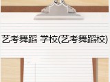 艺考舞蹈 学校(艺考舞蹈校)