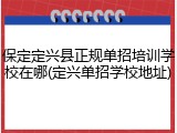 保定定兴县正规单招培训学校在哪(定兴单招学校地址)