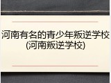 河南有名的青少年叛逆学校(河南叛逆学校)