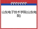 山东电子技术学院(山东电院)