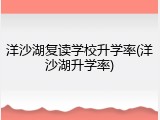洋沙湖复读学校升学率(洋沙湖升学率)