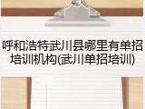 呼和浩特武川县哪里有单招培训机构(武川单招培训)