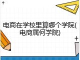 电商在学校里算哪个学院(电商属何学院)