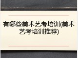 有哪些美术艺考培训(美术艺考培训推荐)