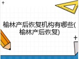 榆林产后恢复机构有哪些(榆林产后恢复)