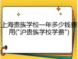 上海贵族学校一年多少钱费用("沪贵族学校学费")