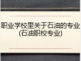 职业学校里关于石油的专业(石油职校专业)