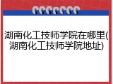 湖南化工技师学院在哪里(湖南化工技师学院地址)