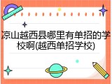 凉山越西县哪里有单招的学校啊(越西单招学校)
