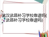 武汉武昌补习学校靠谱吗(武昌补习学校靠谱吗)