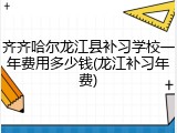 齐齐哈尔龙江县补习学校一年费用多少钱(龙江补习年费)