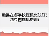 勉县在哪学挖掘机比较好(勉县挖掘机培训)