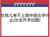 女孩儿考不上高中适合学什么(女生升学出路)