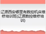 辽源西安哪里有数控机床维修培训班(辽源数控维修培训)