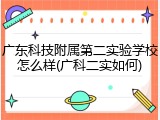 广东科技附属第二实验学校怎么样(广科二实如何)