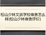 松山少林文武学校宿舍怎么样(松山少林宿舍评价)